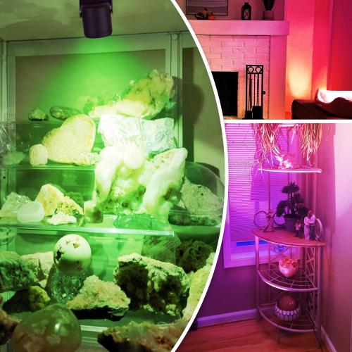 Black 4 Pack 6W RGBW Up Lights Indoor Christmas Spotlight Indoor LED Color Changing Uplighting Indoor with Remote 120V Spot Lights Indoor Plug in Floor Spotlight Indoor for Plant Picture Party, 4 Pack