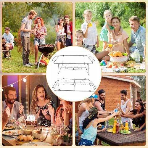 8 Pcs Buffet Wire Rack Buffet Rack, Reusable Buffet Wire Rack Chafing Stand for Catering Pan Food Dish Serving Tray Buffet Birthday Supply (Silver)