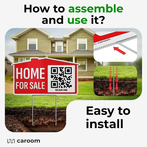 22×12 Home For Sale Sign (1-Pack) - Weatherproof, Double-Sided | Corrugated Plastic | Stakes & QR App Included