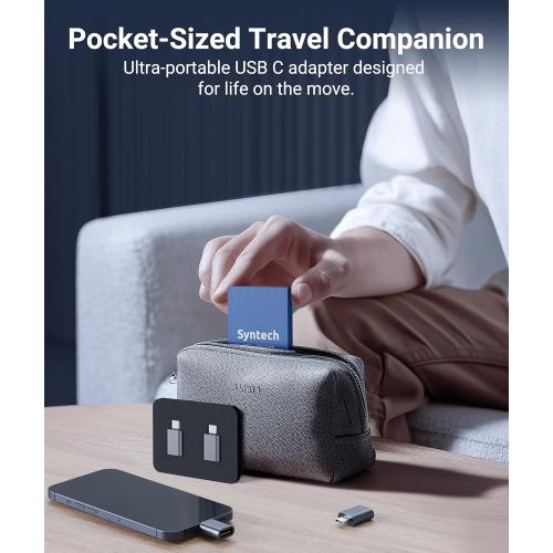 Syntech USB C to USB Adapter Pack of 2, USB 3.0 Female to Thunderbolt 4/3 Adapter Compatible with MacBook Pro Air 2024, Surface, iPad, iPhone, Galaxy Notebook, XPS and More Type C Devices, Space Grey