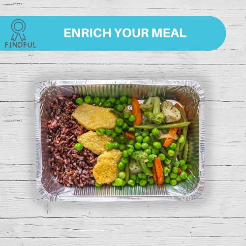 Aluminum Pans with Lids (50-Pack, 8.5×6) 1LB Capacity Foil Food Containers with Lids - 50 Pans and 50 Cardboard Covers - Disposable Tin Foil Pans - for Baking, Meal Prep and Freezer, Takeout