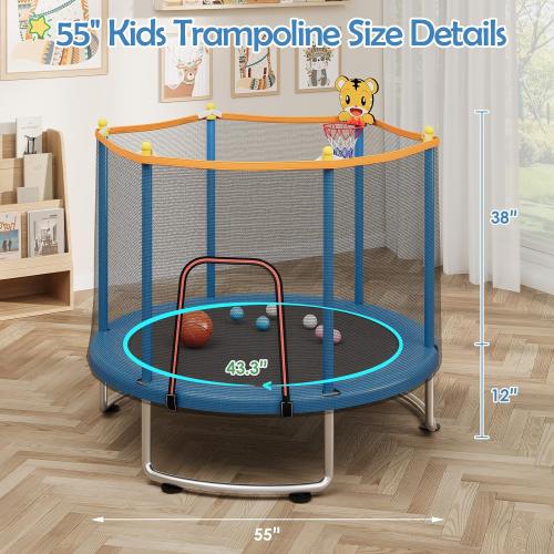 Trampoline for Kids, Upgrade Full Anti-Rust Toddler Trampoline with Net