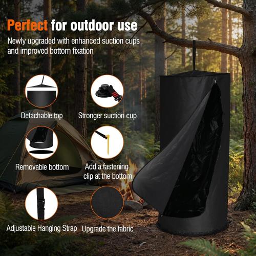 2026 Upgraded Portable Changing Room Tent - Instant Pop Up Privacy Pod with Upgraded Strong Suction Cups for SUV Liftgate, Heavy Duty 300D Fabric for Camping, Shower, Beach and Toilet Stall