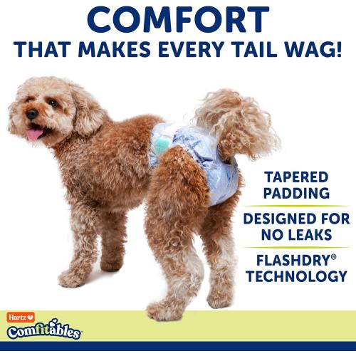 Hartz Comfitables Disposable Dog Diapers, Size Small (not medium) 12 Count, Comfortable & Secure Fit, Easy to Put On, Super Absorbent Male and Female Diaper