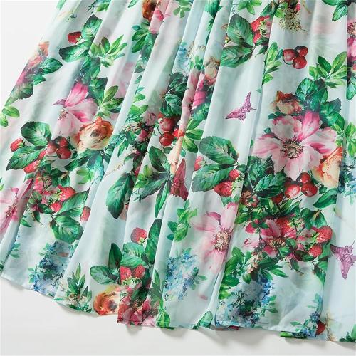 Women Size 12 Backless Flower Long Dress Bow Straps High Waist Pleated Beach Dress Chic Large Swing Sundress