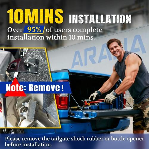 ARANA Tailgate Assist Shock for Ford Ranger, 2019-2024 Ford Ranger Tailgate Soft Open Accessories, 43206 Truck Tail gate Damper(All Tools Provided)