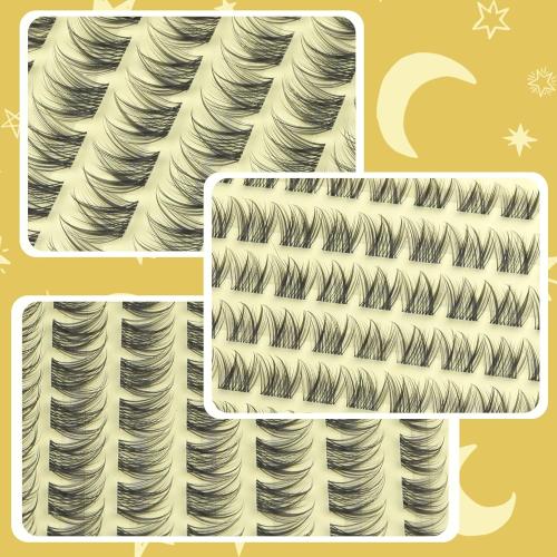 Lash Clusters Natural Eyelash Clusters 8-12MM Wispy Lash Extensions C Curve Individual Lashes Clear Band Cluster Lashes Clean Makeup DIY Lash Pack (Short Ver.)
