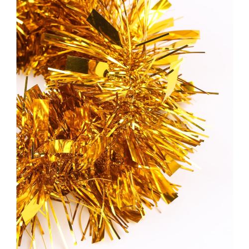33FT Christmas Tinsel Garland,Gold Shiny Metallic Foil Decorations for Parade Floats, Halloween, Christmas Tree, New Year Parties,Birthday Party,Indoor and Outdoor Disco Party Supplies