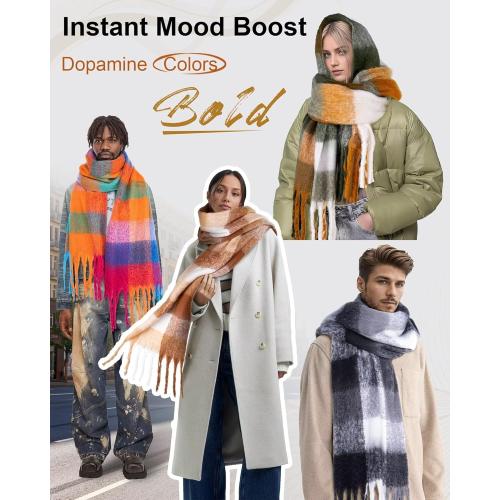 Colorful Winter Scarf for Women - Warm Chunky Blanket Scarves,Trendy Christmas Gifts & Stocking Stuffers for Women