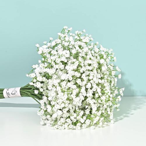 6Pcs Babys Breath Artificial Flowers, 21'' White Gypsophila Fake Flowers | Realistic Baby Breath Flowers Artificial Bulk for Wedding Centerpieces Bouquet Floral Arrangement Baby Shower Vase Filler