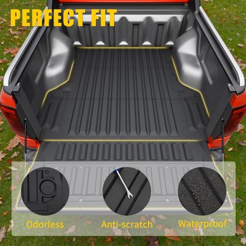 Truck Bed Mat Compatible with 2024 2025 2026 Ford Ranger 5FT Bed Liner Protector Tailgate Protector Cargo Mat TPE Cargo Linder for 2025 Ranger Accessories