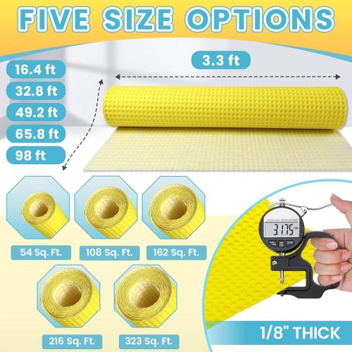 MAXKOSKO Uncoupling Membrane for Tile, 1/8''(3mm) Thick Waterproof Heated Flooring Underlayment Mat Tile Crack Prevention for Bathroom Shower Kitchen Basement‼️color: red‼️