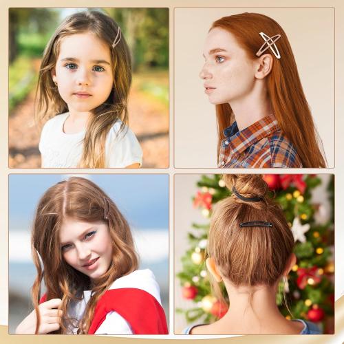 obeoby 40 Pcs 5 Colors Metal Snap Hair Clips, 2.36 Inch Hair Barrettes Accessories for Women Girls Holiday Birthday Gifts