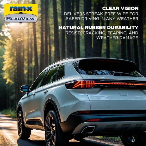 Rain-X 850214 RearView Wiper Blade 14, OEM Replacement Rear Windshield Wiper, Interchangeable Adapter for Easy Installation, All-Weather & All-Season Performance, Composite