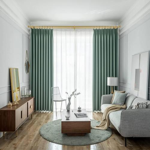 Double Curtain Rods with Aluminum End Cap and Full Surround Brackets,1-Inches Front and 5/8 Inches Back Adjustable between from 36 to 72 Inches (3-6 Feet),Brass Double Window Drapery Rod for