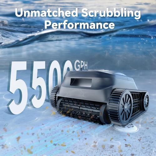 X5 Cordless Robotic Pool Cleaner, Wall & Waterline Cleaning, Smart Navigation, Smart Precision Docking™, 180Mins Runtime, 4 Cleaning Modes, Pool Vacuum for Inground Pools up to 3,229 sq.ft