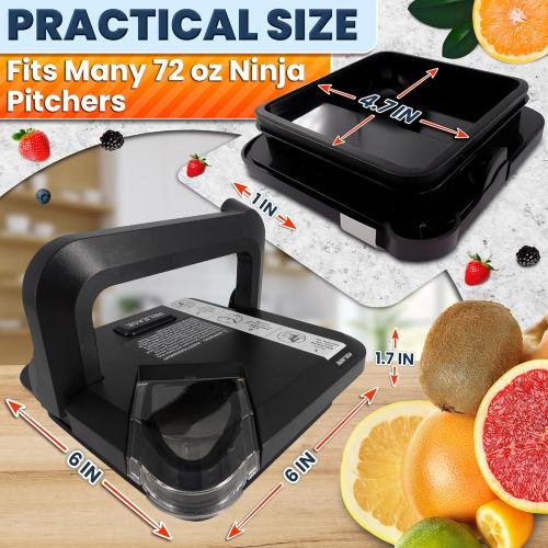 Ninja Blender Lid Replacement – Ninja Blender Top Replacement Lid – Fits NEW Rim Extension Pitcher Only, Exact Fit for BL770, BL770W, BL771, BL771C, BL772, BL772Q, BL773CCO – 72 OZ Wide Jar Compatible