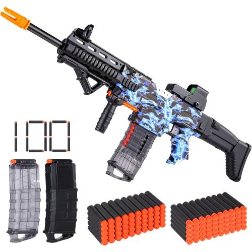 COOLFOX Electric Automatic Toy Gun for Toy Guns Sniper Soft Bullets [Shoot Faster] Burst Soft Bullets Toy Gun for Boys,Toy Foam Blasters & Guns with 100 Toy Sniper Darts for Kids (Blue)