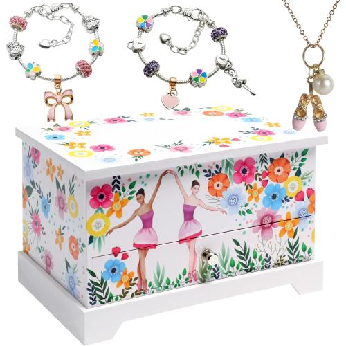 ABI   OLIE Ballerina Jewelry Box for Girls, Musical Jewelry Box, Kids Music Boxes - Perfect Dance Recital & Birthday Gifts for Girls 4-6 and 6-12
