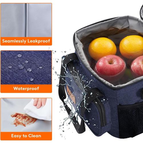 Lifewit Large Lunch Bag Insulated Lunch Box Soft Cooler Cooling Tote for Adult Men Women, Dark Blue 12-Can (9L)