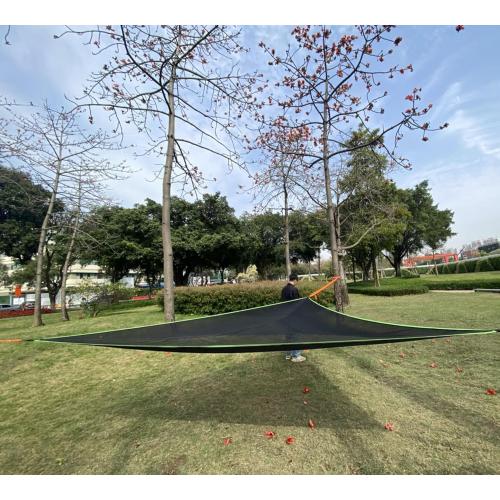 LUKETURE Triangle Camping Hammock, 13ft Multi Person Hammocks Max 1100 lbs for Outdoor Relaxing, Extra Large Hammock w/Ratchet/Webbing Straps (13ft-Triangle Camping Hammock)