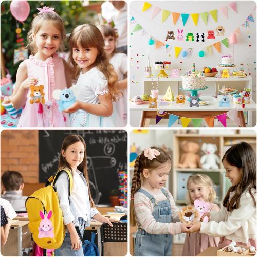 Sofier 12 Packs Mini Stuffed Animals Bulk Party Favors For Kids Treasure Box Toys Classroom Plush Toys Claw Machine Key Chains Carnival Prizes Small Valentine Halloween Stocking