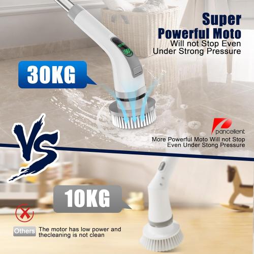 Pancellent Electric Spin Scrubber,2025 Upgrade 7 in 1 Electric Cleaning Brush,360RPM Powerful Cleaning,1.5H Bathroom Scrubber Dual Speed with Extension Arm for Kitchen,Car,Tile,Wall,Floor,Shower