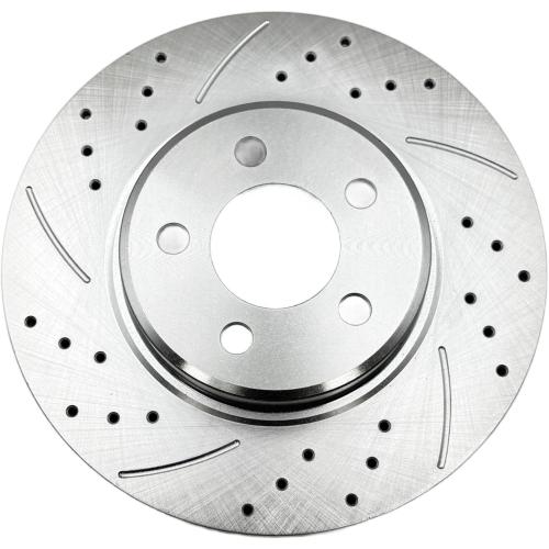 320mm Front Replacement Brake Rotors Kit for 2006-2023 Dodge Charger, 2009-2022 Challenger Drilled Slotted Brake Rotors & Ceramic Brake Pads (53022 D1056)