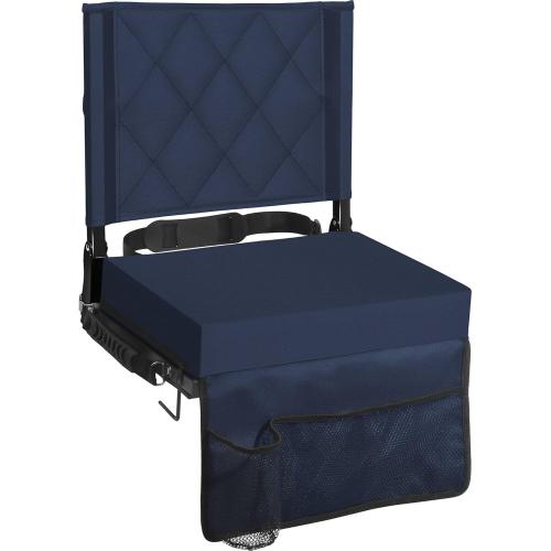Sheenive Stadium Seats for Bleachers with Back Support, Bleacher Seats with Backs and Cushion Wide, Padded Portable Folding Comfort Stadium Chair with Shoulder Strap, Perfect for Sports Events