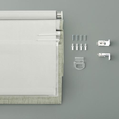 Sun Zero Seraphina Textured Total Blackout Cordless Roman Shade, 31 x 64, Sage Green