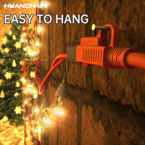 HUANCHAIN Indoor Outdoor Extension Cord 50 ft Waterproof, 16/3 Gauge Flexible Resistant Appliance Extension Cord Outside, 13A 1625W 16AWG SJTW, 3 Prong Electric Cable Orange, ETL