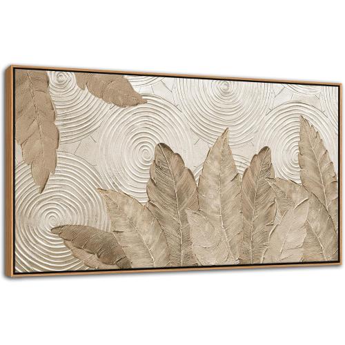 Minimalist & Modern Art for Bedroom Decor Framed Abstract Artwork for Walls Neutral & Contemporary Beige Wall art - Artwork for Living Room and Boho Style Large Abstract Wall Art 29×58IN