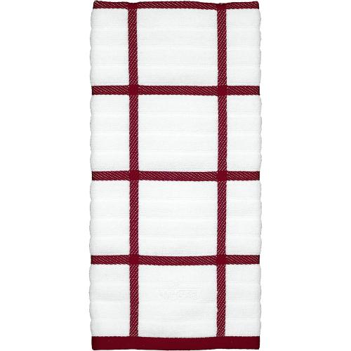 All-Clad Checked Kitchen Towel: Highly Absorbent, Super Soft Long Lasting - 100% Cotton, 17x30 Tea Towel for Cleaning & Drying Dishes, Pans, Glassware, or Countertops, (6-Pack), Chili