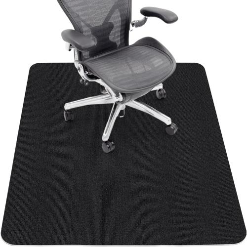 Sycoodeal Office Chair Mat for Hardwood Floor,Office Computer Gaming Chair Mat for Tile Floor,Large Floor Protector Rug,Anti-Slip,Easy to Clean,Pure Black(48x36)