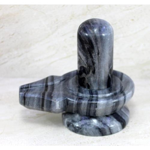 Size 5.25 Color Grey Black Marble Stone Shiva Lingam Shiv Ling Idol Murti Statue (5.25 Grey)