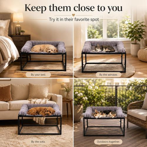 Adjustable Bedside Dog Bed for Small Dogs