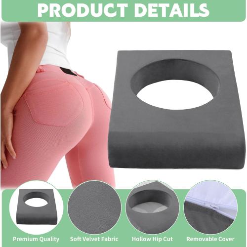 HOMBYS BBL Pillow After Surgery for Sleeping,High Density Foam Butt Pillow,Brazilian Butt Lift Pillow Post Surgery Recovery for Sleeping,BBL Chair with Hole (Dark Grey)