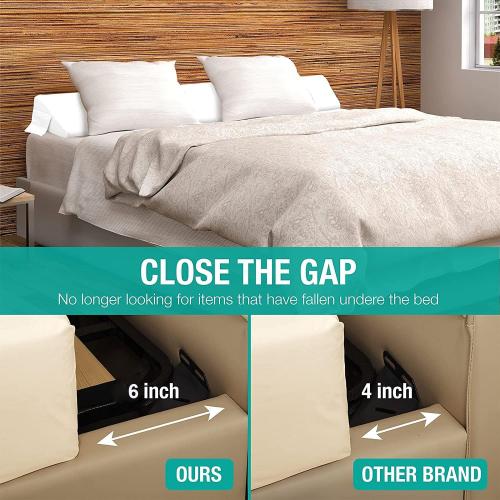 Vekkia King Bed Wedge Pillow for Headboard Gap/Bed Gap Filler/Mattress Wedge to Fill 0-6 Gap Between Headboard and Mattress (White 76x10x6)