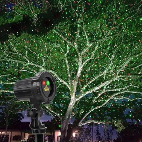Laser Christmas Projector Lights Outdoor, Outdoor Garden Laser Light, Landscape Lights with Red and Green Stars, IP65 Waterproof,Cold Resistant. Suitable for Holiday, Party, Garden Decorati