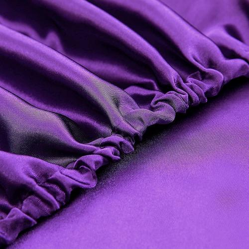 Homiest Purple Satin Fitted Sheet - Twin Size, Deep Pocket, Luxury & Ultra Soft Bedding