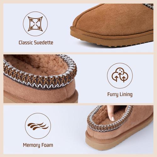 Size 9 Women's Slippers Fuzzy Cozy Short Ankle Shoes Indoor and Outdoor Mules Furry Warm House Slippers for Woman Cute Fluffy Clogs