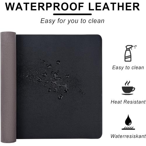 Leather Desk Pad Protector,Non-Slip Desk Pad,on-Slip PU Leather Large Mouse Pad,Easy Clean Desk Protecor Mat,Writing Pad for Office Work/Home/Decor(Kiwi Green, 35.4 x 17)