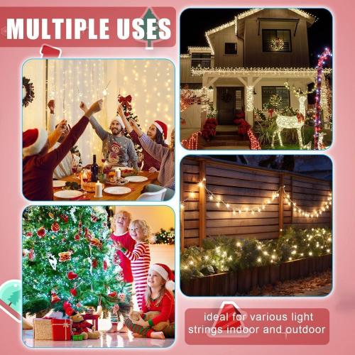Magic Christmas Wand Wireless Remote Control Outlet, Christmas Tree Wand Lights Controller Xmas Decoration Outdoor Indoor Turn on Off Switch Kit with 100 Ft Range(Three 3-pin Plugs,Pink)