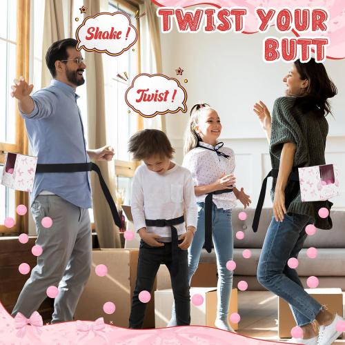 Lunmon 4 Set Pink Bow Baby Shower Twerk Game Shaking Ball