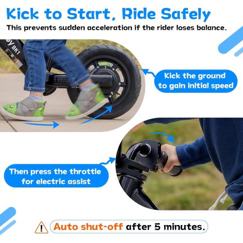 Hiboy Electric Balance Bike for Kids, 12-Inch Tires, 5.6/9 mph, Adjustable Seat, Up to 4.9 Miles, Electric Bike for Kids Ages 3–5