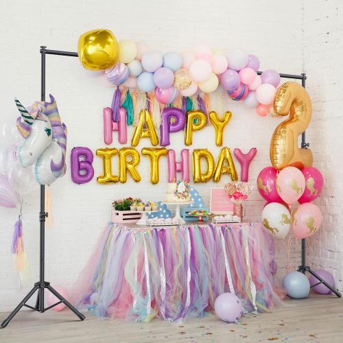 Backdrop Stand 10x7.5ft (WxH), Photo Backdrop Stand for Parties, Heavy Duty Background Stand Kit with 6 Clamps and 2 Sandbags