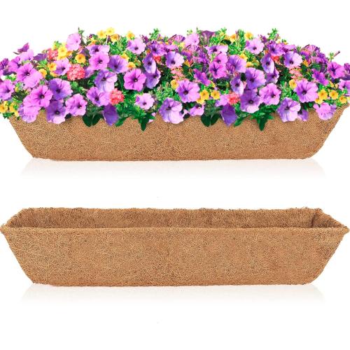 HFHOME 2Pcs 24 Trough Coco Fiber Replacement Liner, 24 inch Window Deck Coco Replacement Liners for Window Box