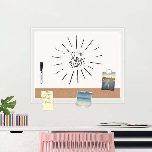 U Brands Magnetic Dry Erase Combo Board Value Pack, Includes Markers, Magnets, and Eraser,16 x 20 Inches