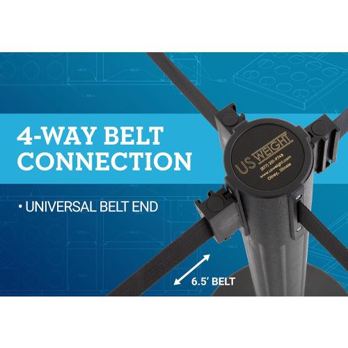 US Weight Sentry Stanchion with Retractable Belt, Easy Connect Assembly, Black, 6.5' Belt (2 Pack)