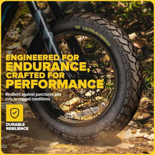 ULTRAVERSE 26x4 E-Bike Fat Tire - Robust, High-Performance 20inch Fat Tyre for MTB and Ebikes, Durable All-Terrain Directional Tread, Superior Density for Street & Trail Adventures-2 Unit